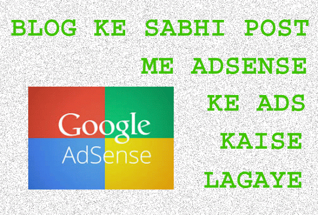 Blog kee sabhi post me ads kaise lagaye