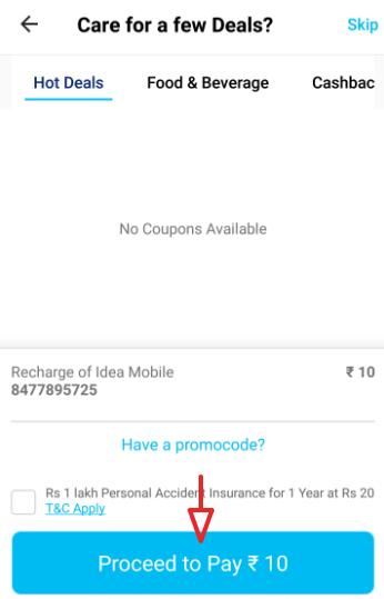 click on proceed to pay