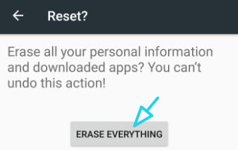click on erase everything