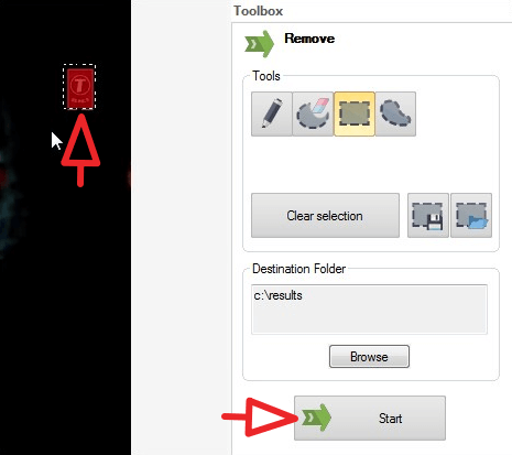 select watermark and click on start 